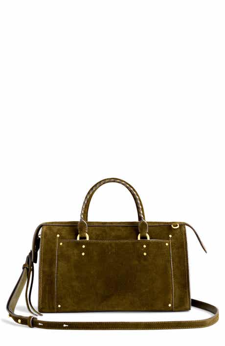 Large Studded Suede Satchel