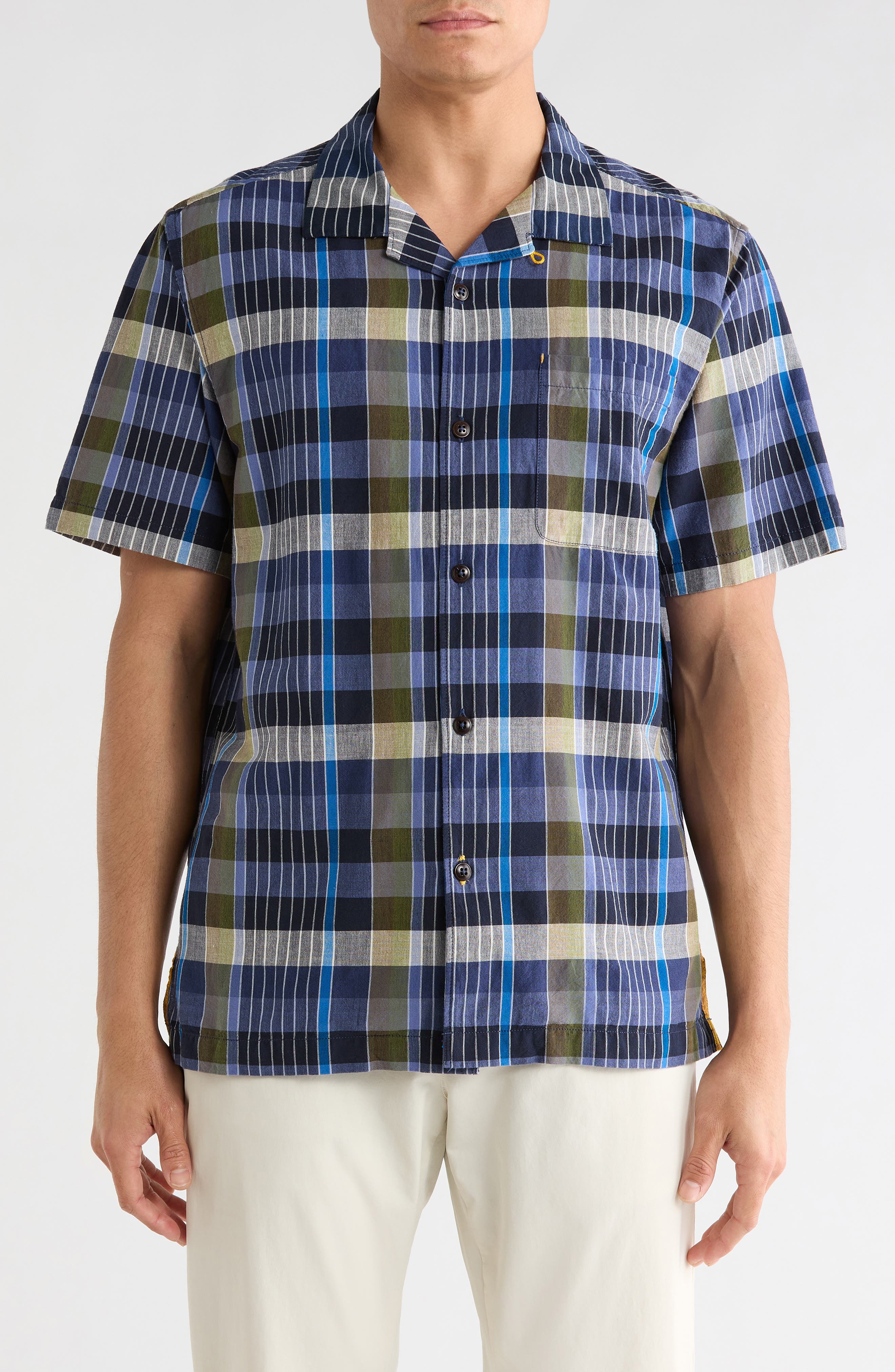 Tommy Bahama Marina Del Madras Cotton Camp Shirt