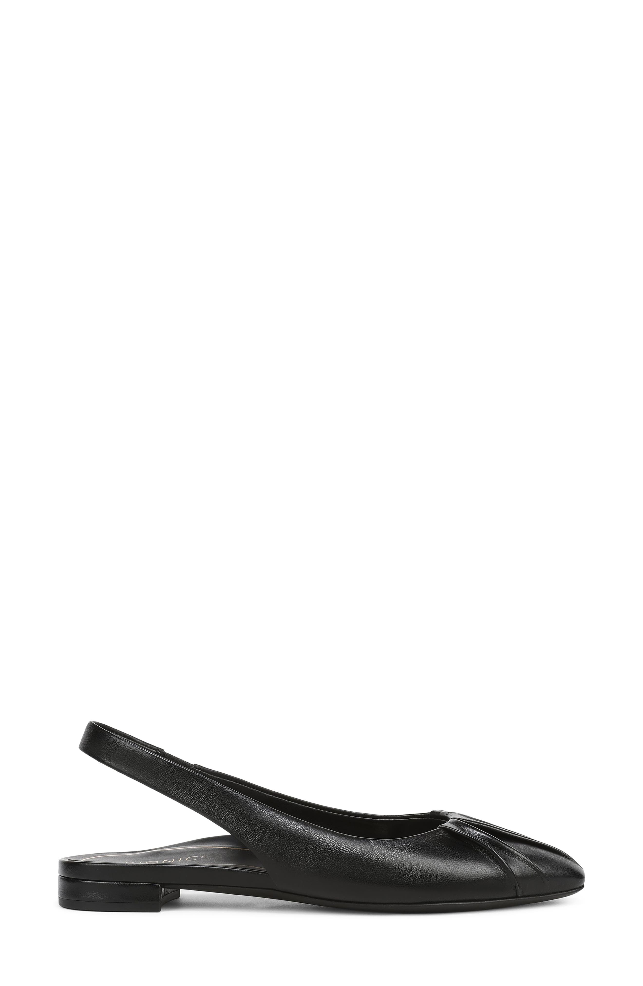 Vionic Gabriella Slingback Flat, Alternate, color, Blackleather