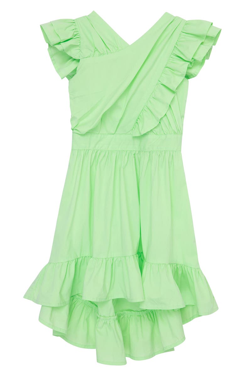 Habitual Kids Kids' Ruffle Crossover Cotton Blend Dress, Main, color, 