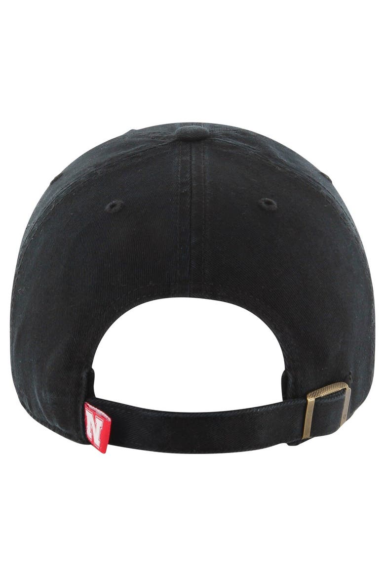 Men's '47 Black Nebraska Huskers Clean Up Adjustable Hat, Alternate, color, Black