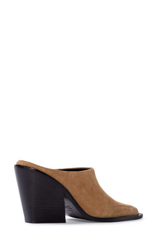 Black Suede Studio Suede Block-heel Western Mules In Toasted Coconut