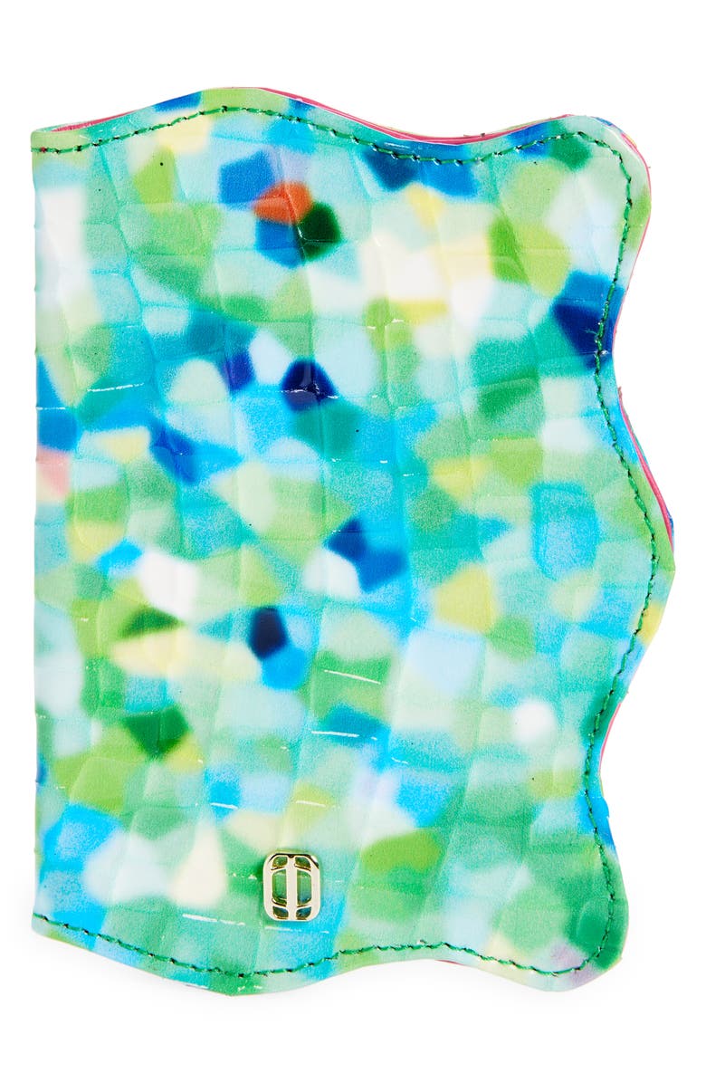 Anima Iris Croc Embossed Leather Passport Holder, Main, color, 