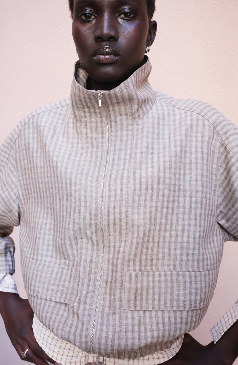 MANGO Check Bomber Jacket, Alternate, color, 