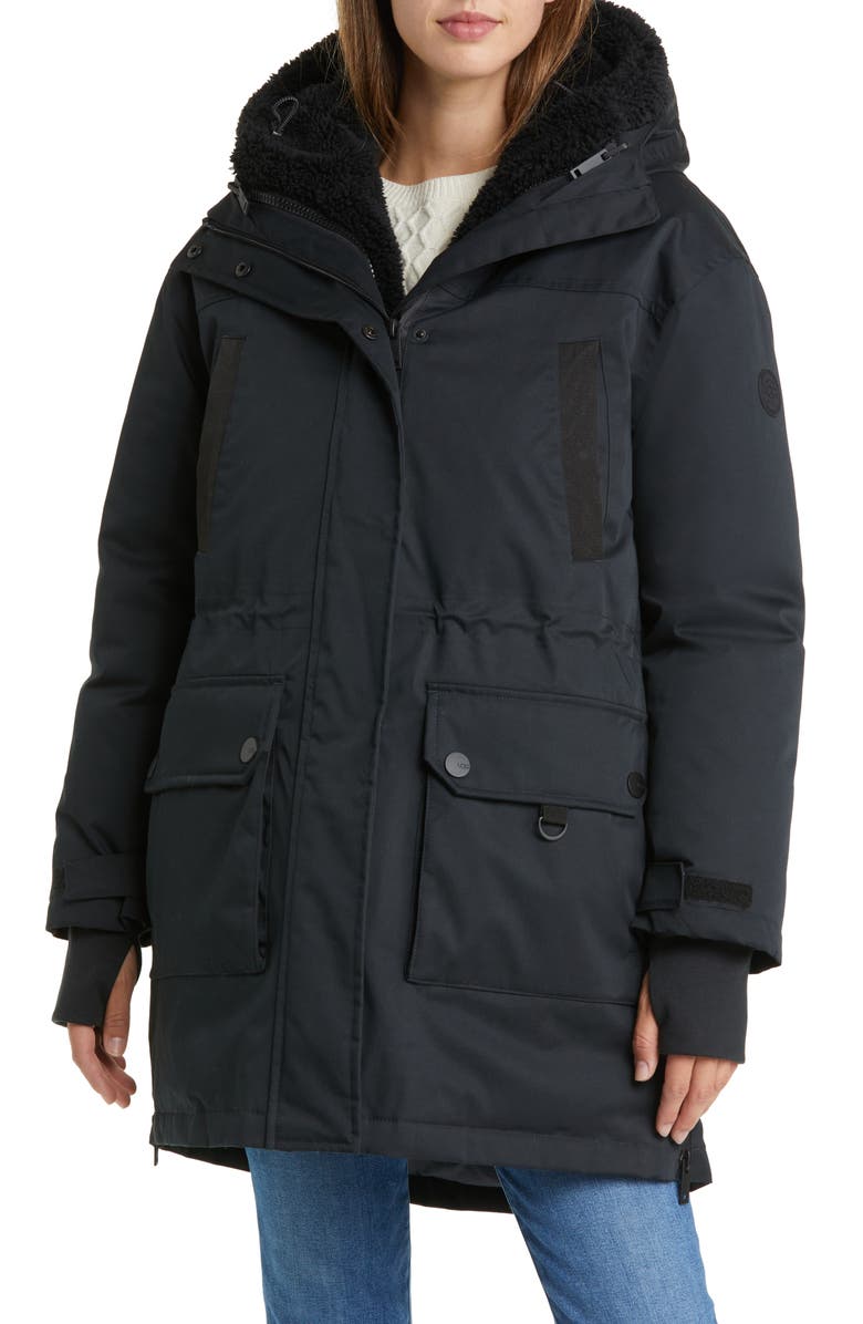 UGG<sup>®</sup> Adirondack Waterproof Down Parka with Internal Fleece Jacket, Main, color,