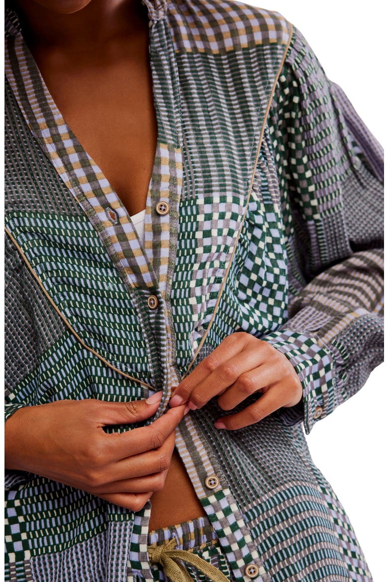 Night After Night Cotton Button-Up Pajama Shirt, Alternate, color, CHAMBRAY COMBO