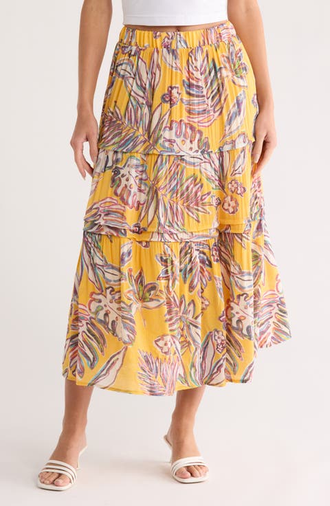 Printed Tiered Skirt