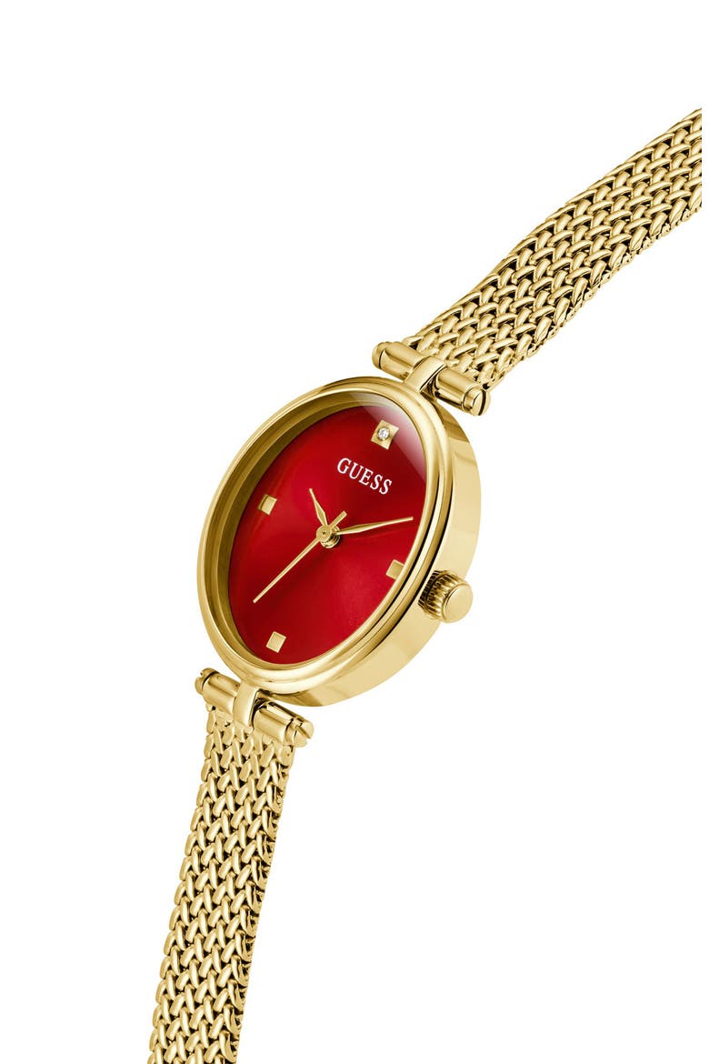 Ruby Oval Mesh Strap Watch, 24mm, Alternate, color, GOLD TONE