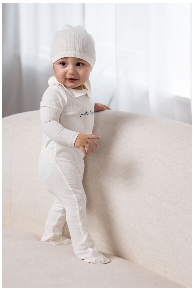 Petit Pouf Footie for Baby Boy, Alternate, color, White/Blue