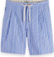 Scotch & Soda Embroidered Eyelet Cotton Bermuda Shorts