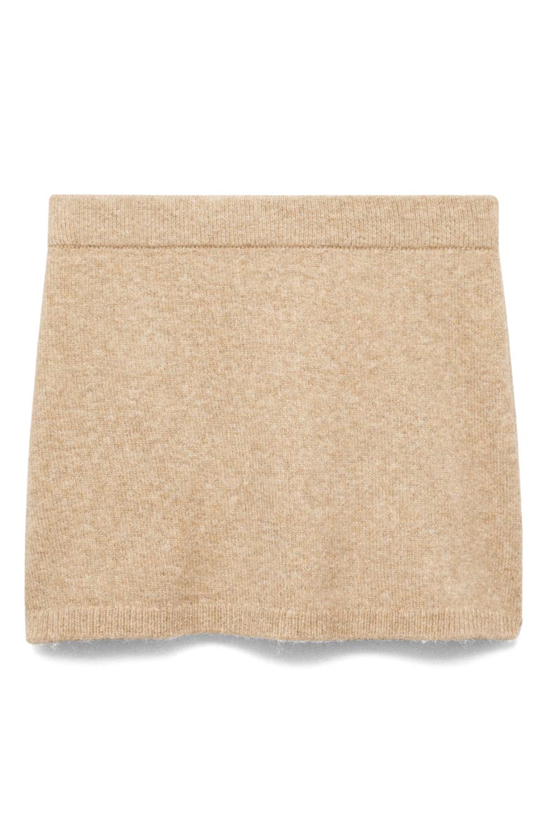 MANGO Sweater Knit Miniskirt, Alternate, color, Medium Brown