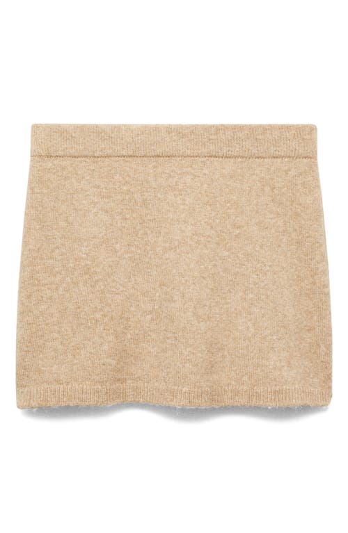 Mango Sweater Knit Miniskirt In Medium Brown