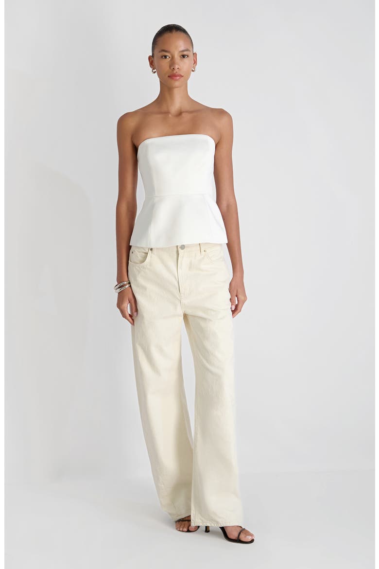 York Strapless Peplum Top, Alternate, color, SUMMER WHITE