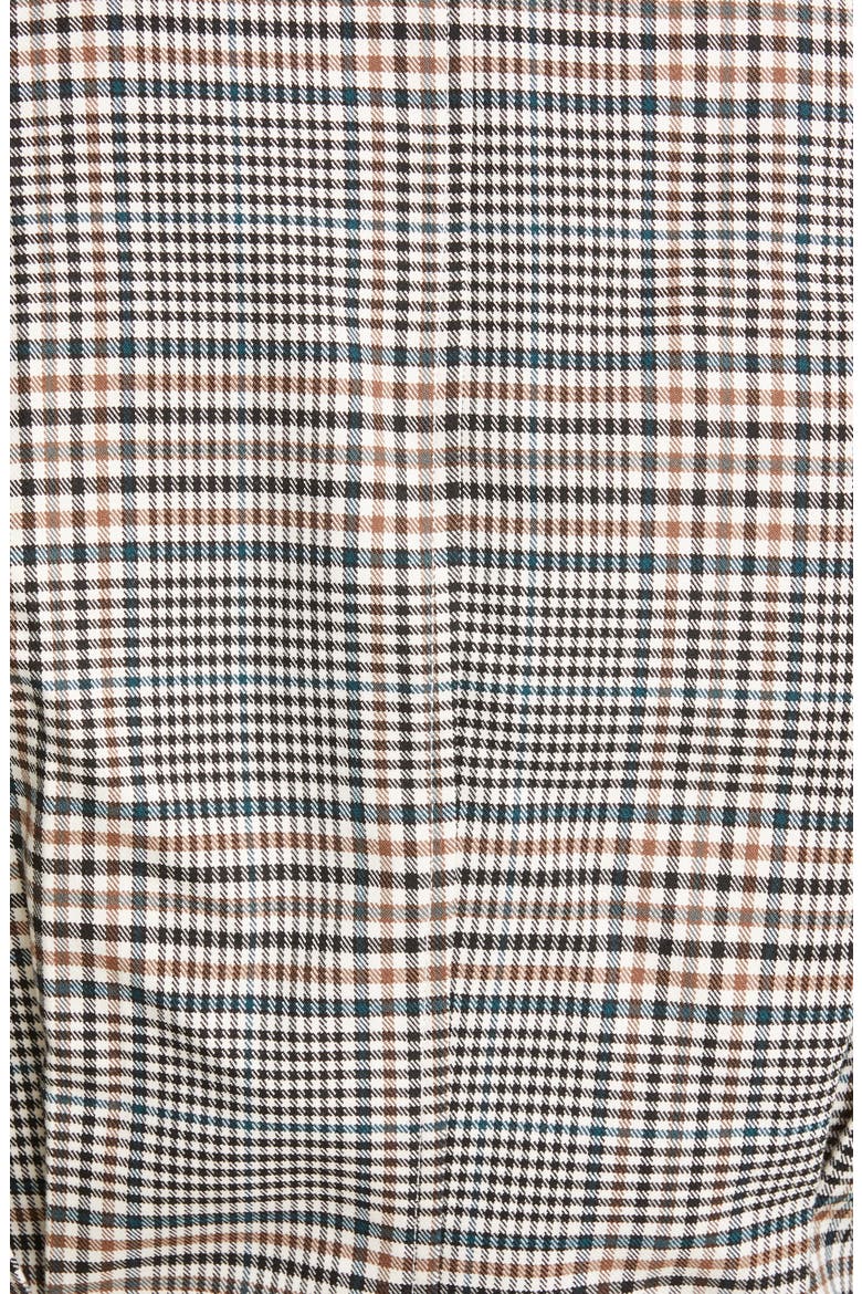 Paprika Glen Plaid Belted Jacket with Faux Leather Trim, Alternate, color, GLEN PLAID