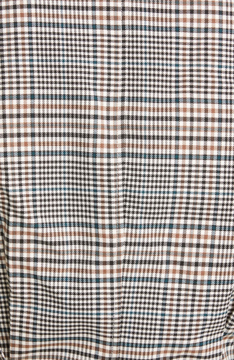 STAUD Paprika Glen Plaid Belted Jacket with Faux Leather Trim, Alternate, color, 