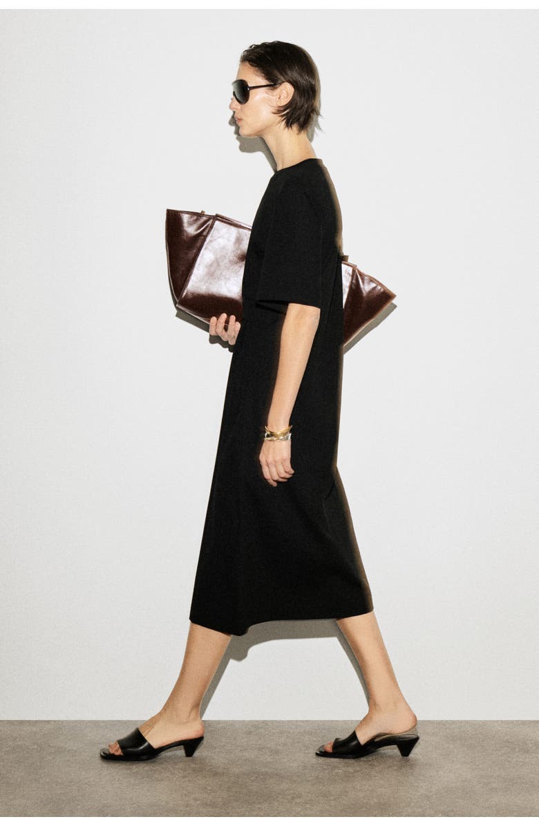 COS Belt-Detail Midi T-Shirt Dress, Alternate, color,