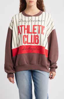 Daydreamer Athletic Club Colorblock Cotton Graphic Sweatshirt