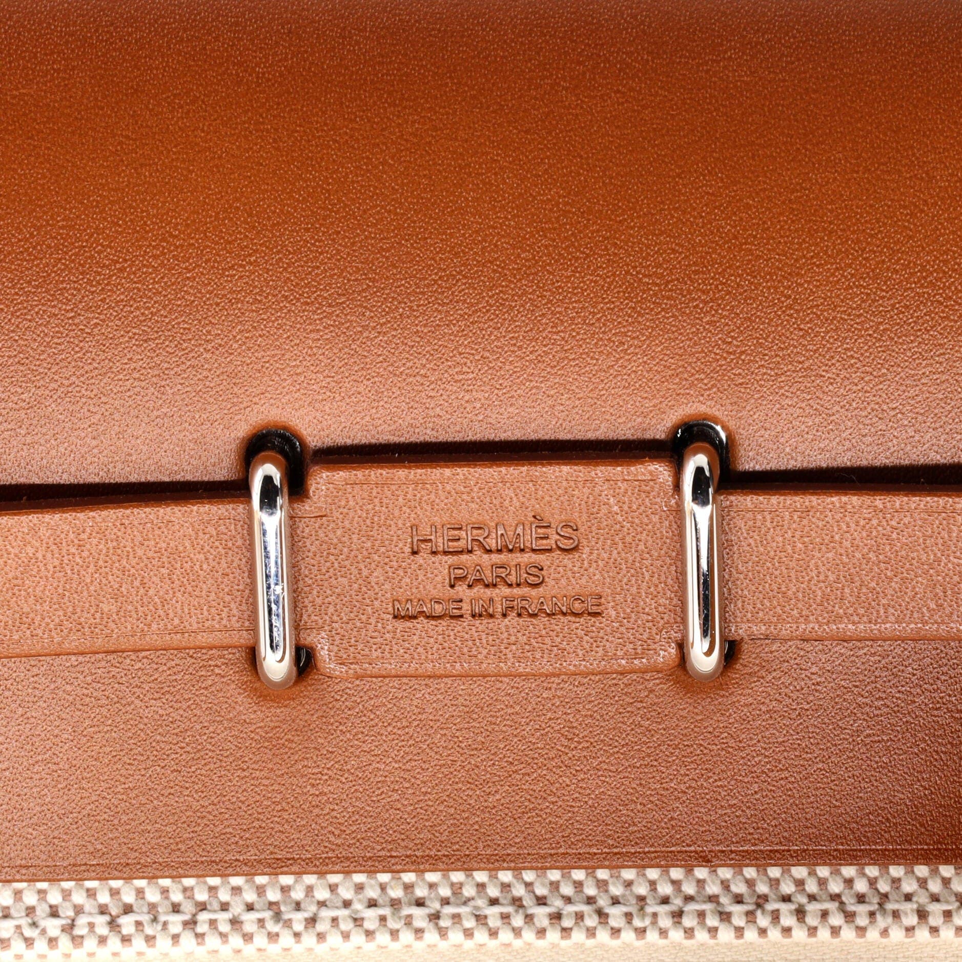 Pre-Owned Hermes Herbag Zip Toile and Leather 20, Alternate, color, Gold