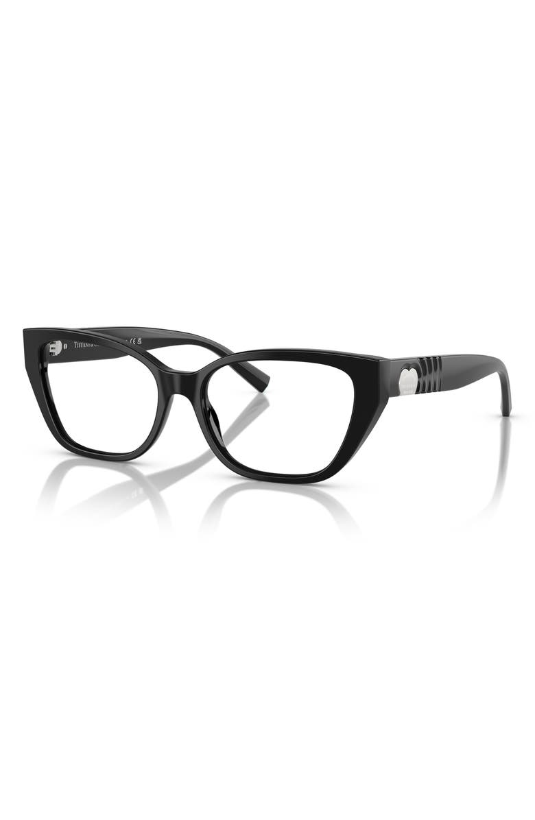 Tiffany & Co. 52mm Cat Eye Optical Glasses, Alternate, color, Black