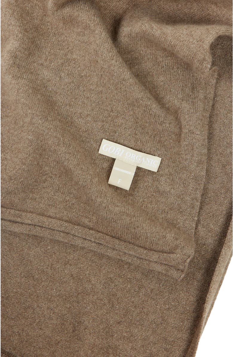 GOBI Mongolian Cashmere Cashmere Jersey Knit scarf, Alternate, color, Taupe