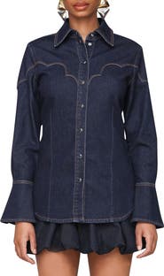 Avec Les Filles Western Denim Shirt
