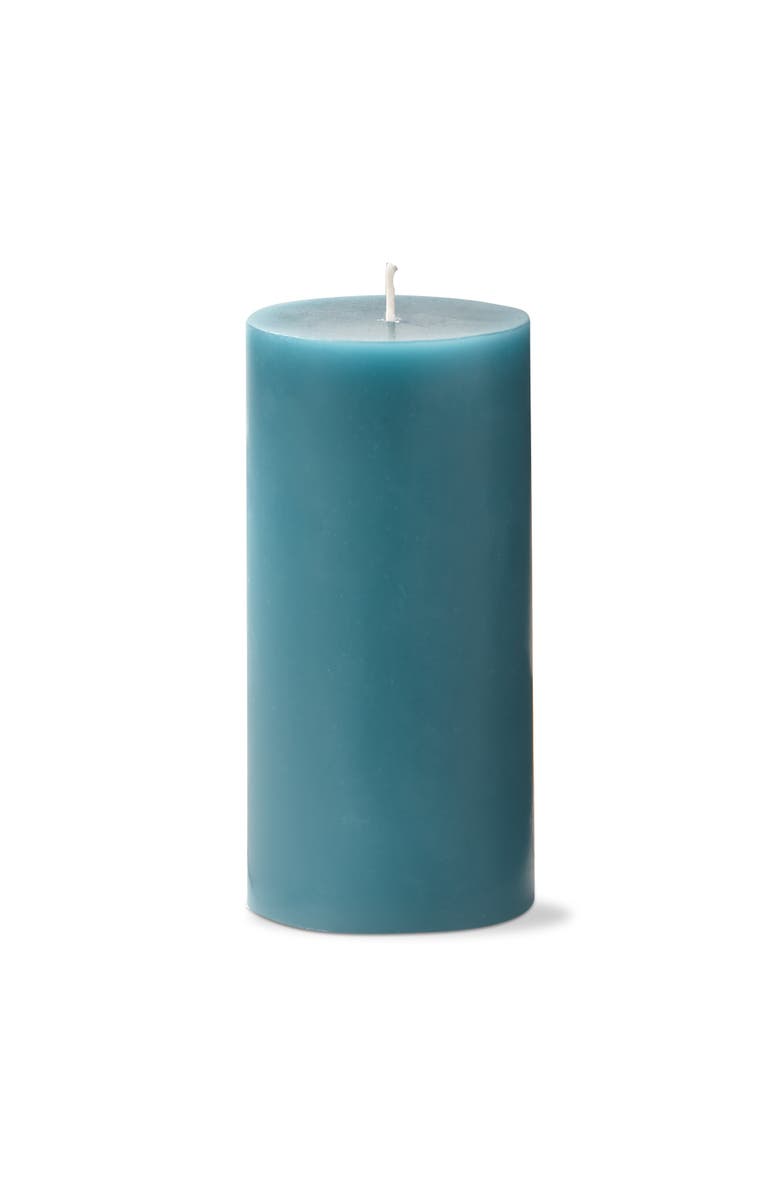 tag Color Studio Teal Pillar Candle Smokeless Paraffin Wax 85H, Alternate, color, Blue