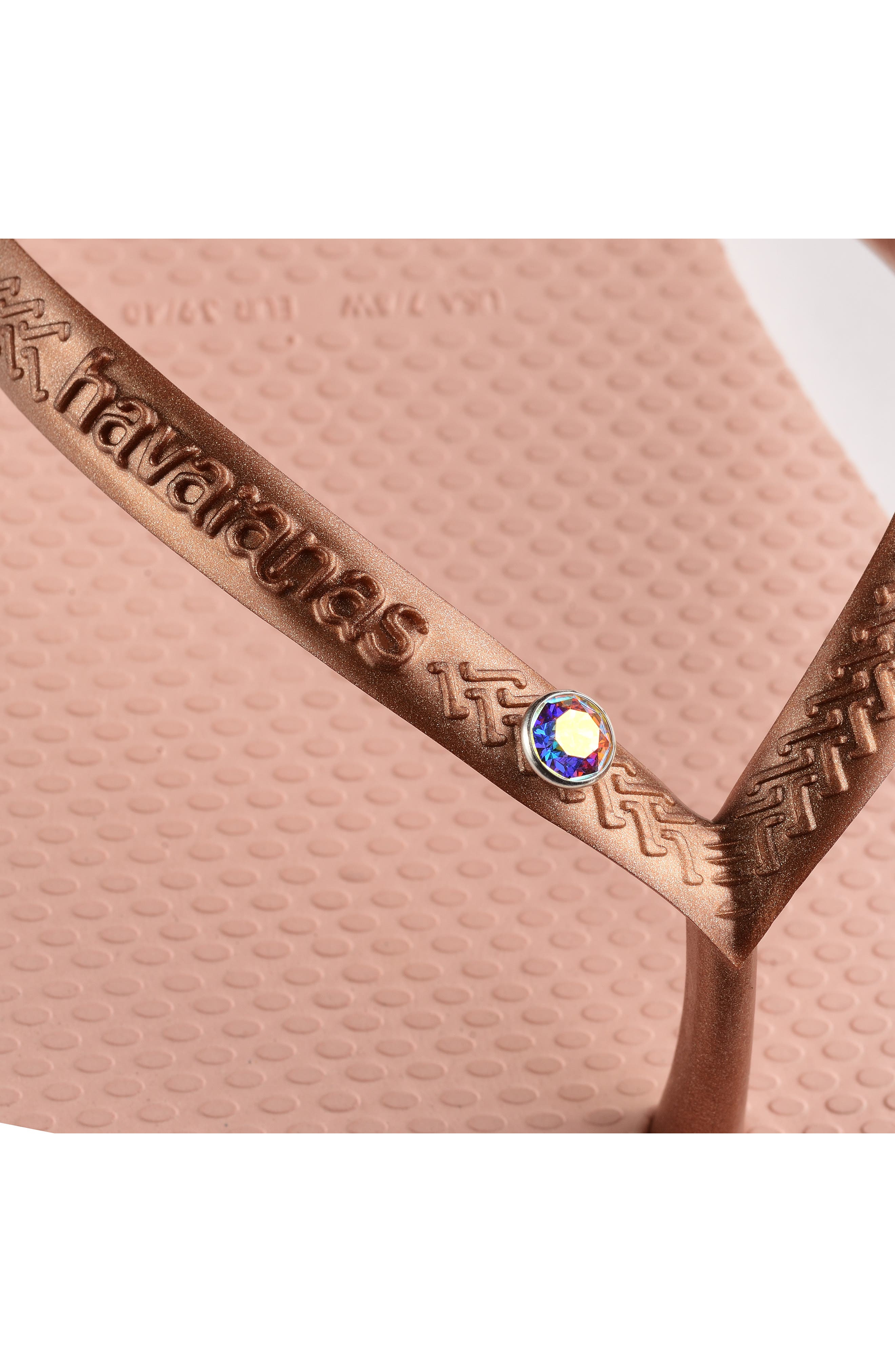 Havaianas Slim Crystal II Flip Flop, Alternate, color, Ballet