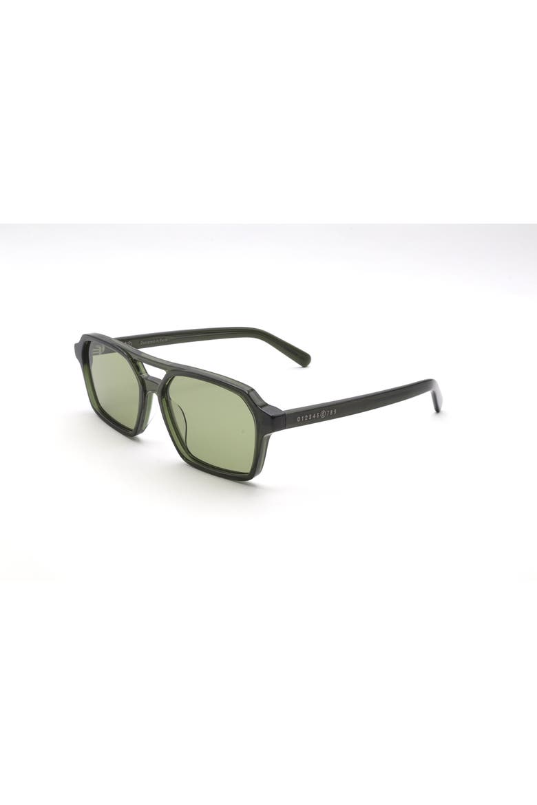 56mm Pilot Sunglasses, Alternate, color, GREEN