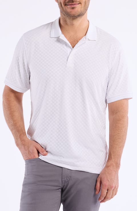 Aaron Checkered Knit Polo