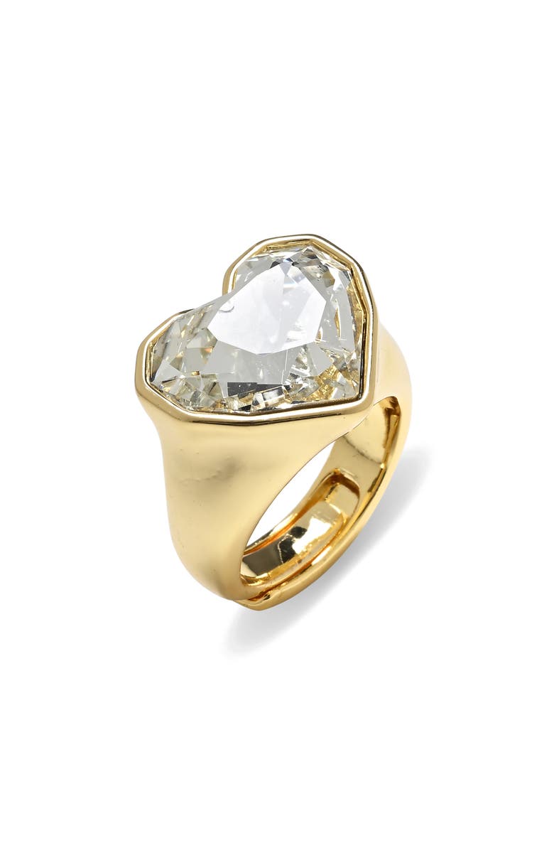 EYE CANDY LOS ANGELES Gabi Cubic Zirconia Heart Statement Ring, Main, color, Gold