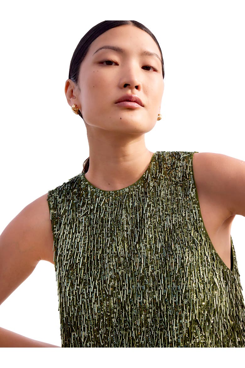Nina Drop Sequin Shift Dress, Alternate, color, Green