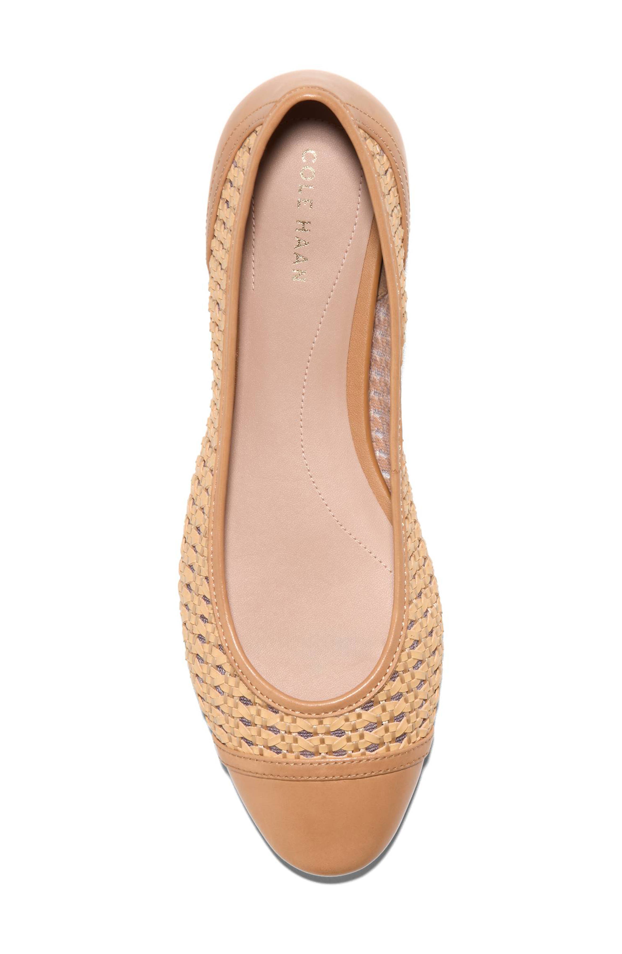 Cole Haan Raquelle Demi Ballet Flat, Alternate, color, Natural Raffia/ Biscuit
