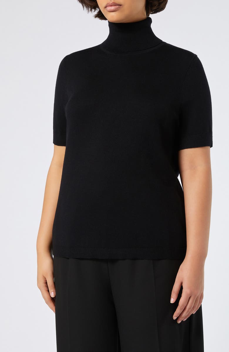Marina Rinaldi Short Sleeve Turtleneck Sweater, Main, color, 