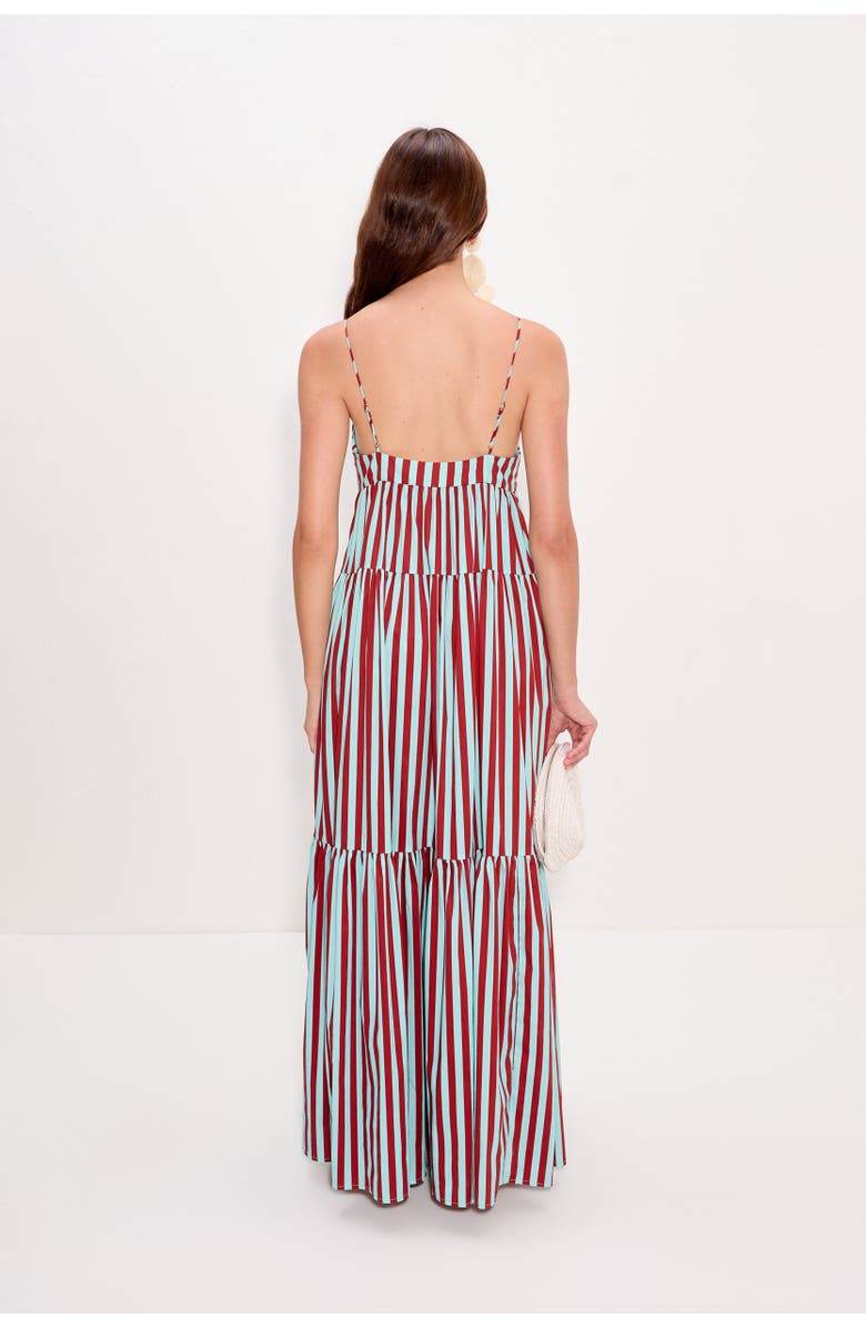 SIMONMILLER Romi Poplin Dress, Alternate, color, Salted Blue/Crimson