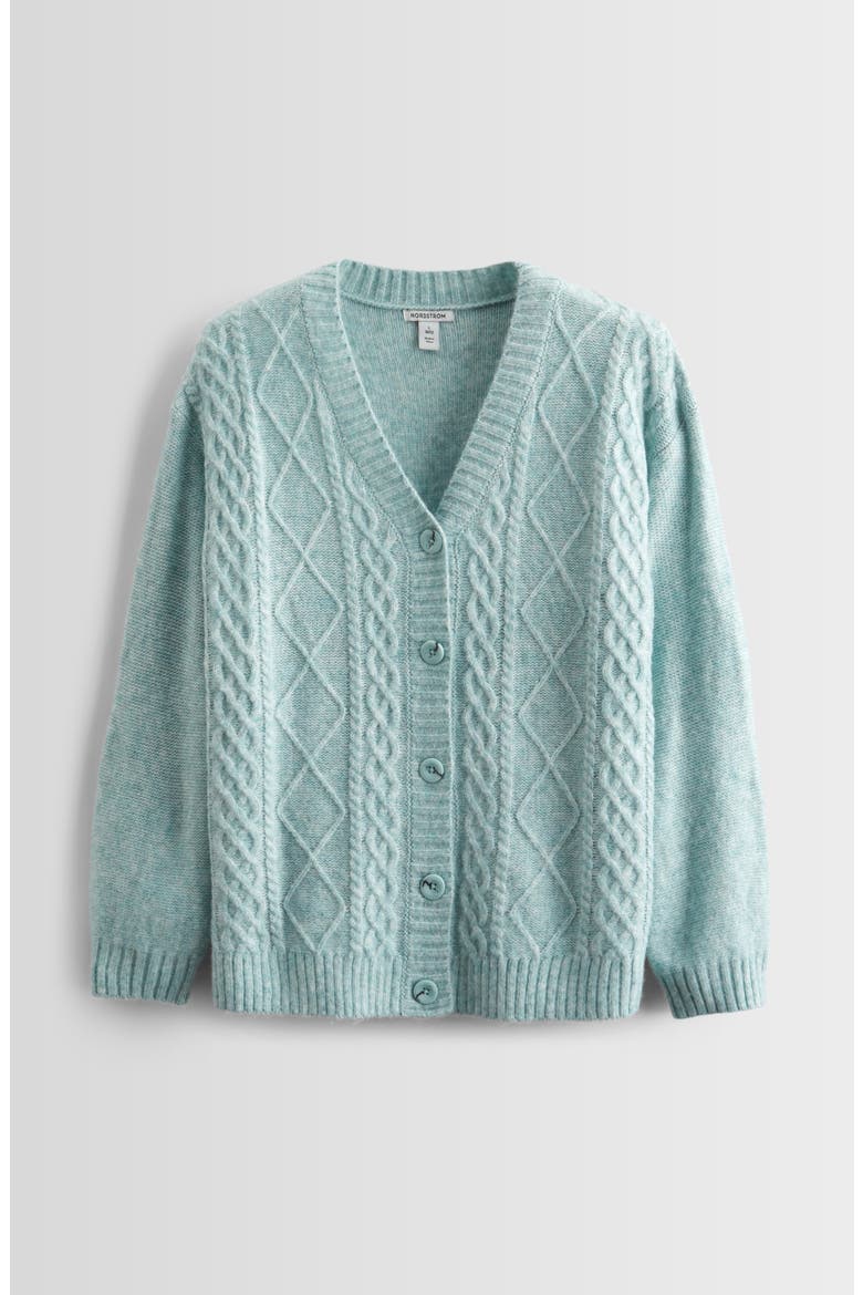 Kids' Oversize Cable Cardigan, Main, color, BLUE RAINDROP