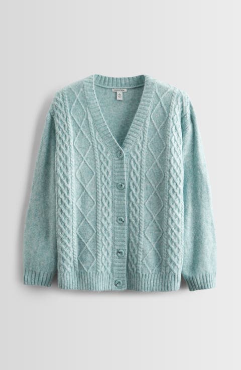 Kids' Oversize Cable Cardigan (Big Kid)