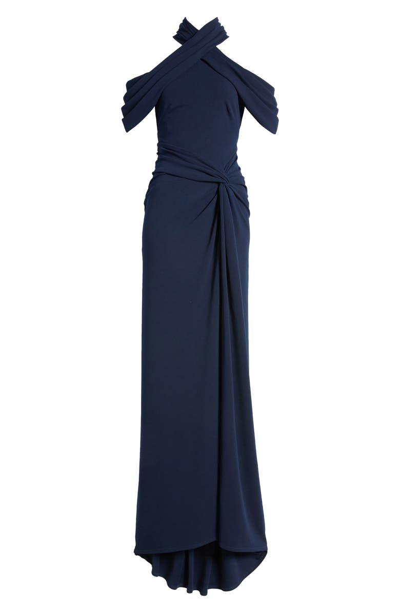 Tadashi Shoji Cold Shoulder Crepe Gown, Alternate, color,