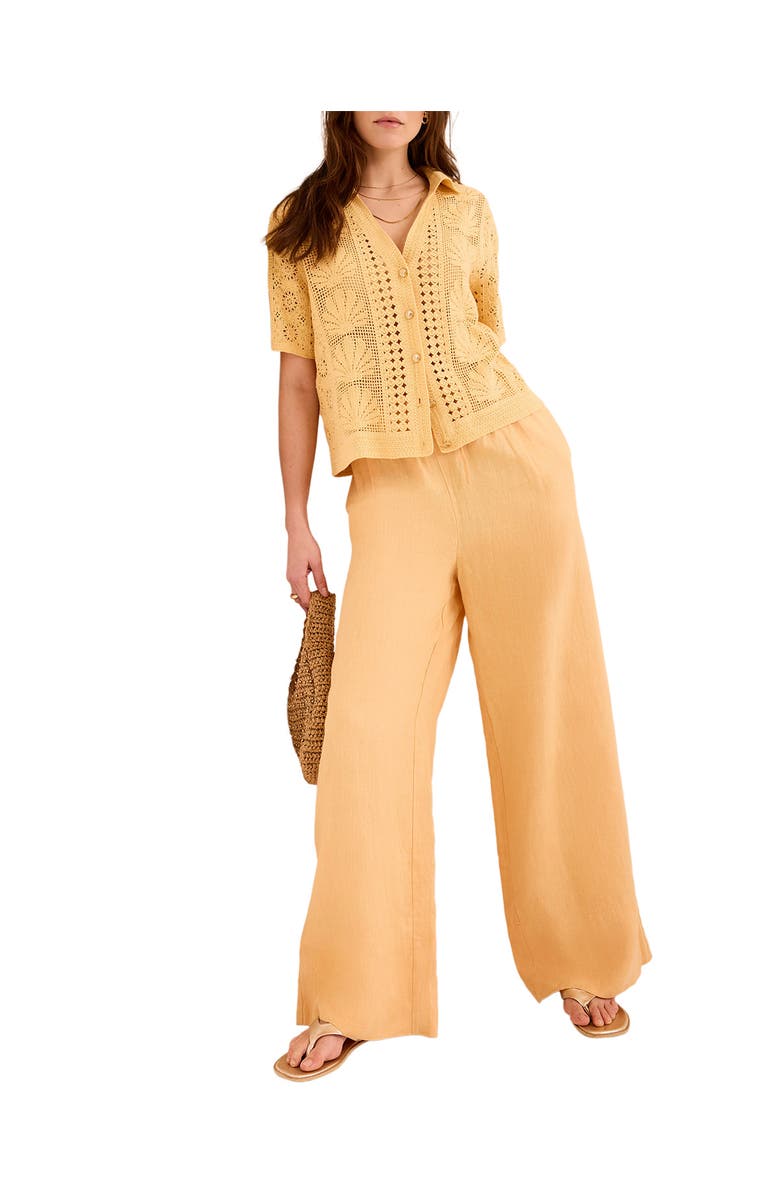 MINT VELVET Cotton Blend Crochet Shirt, Alternate, color, Yellow