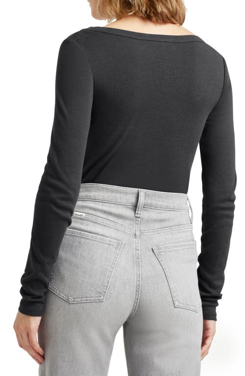 Shop Splendid Faye Scoop Neck Long Sleeve T-shirt In Lead