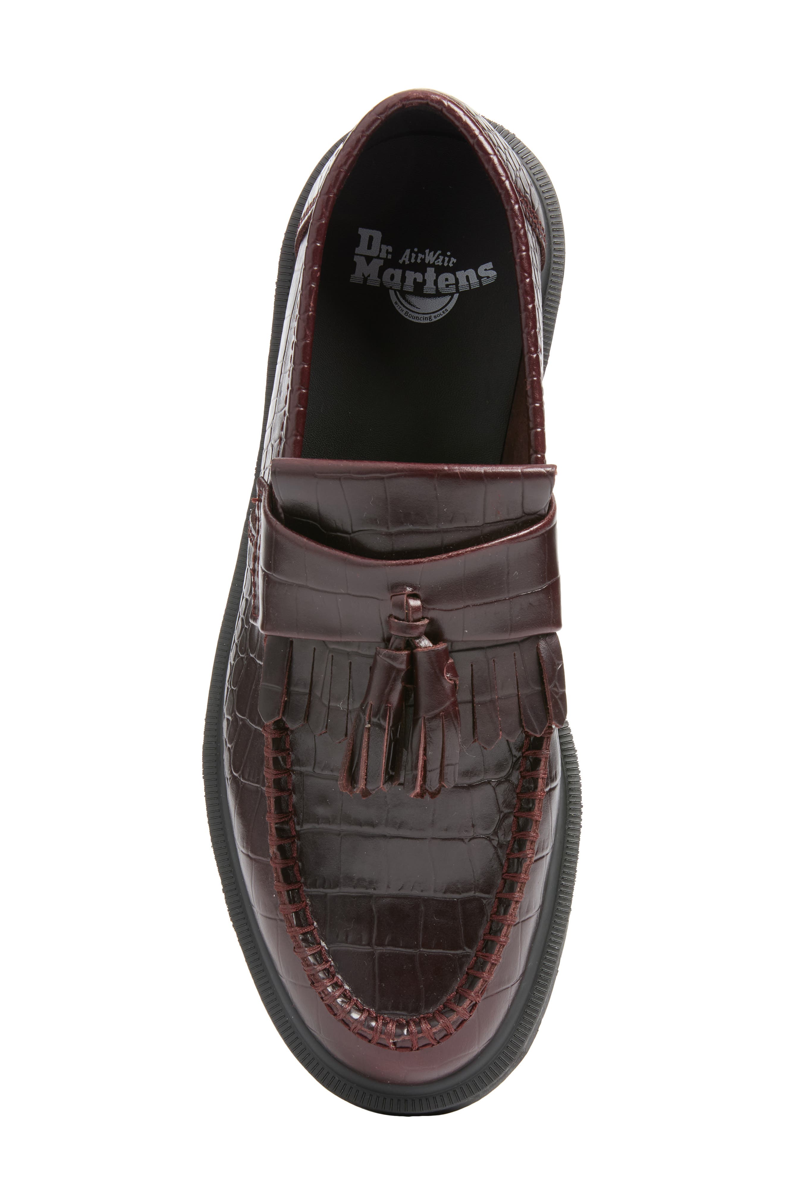 Adrian Croc Embossed Tassel Loafer, Alternate, color, SPICED BROWN