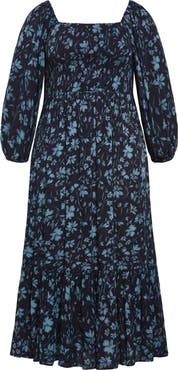 City Chic Mckenzie Floral Long Sleeve Maxi Dress