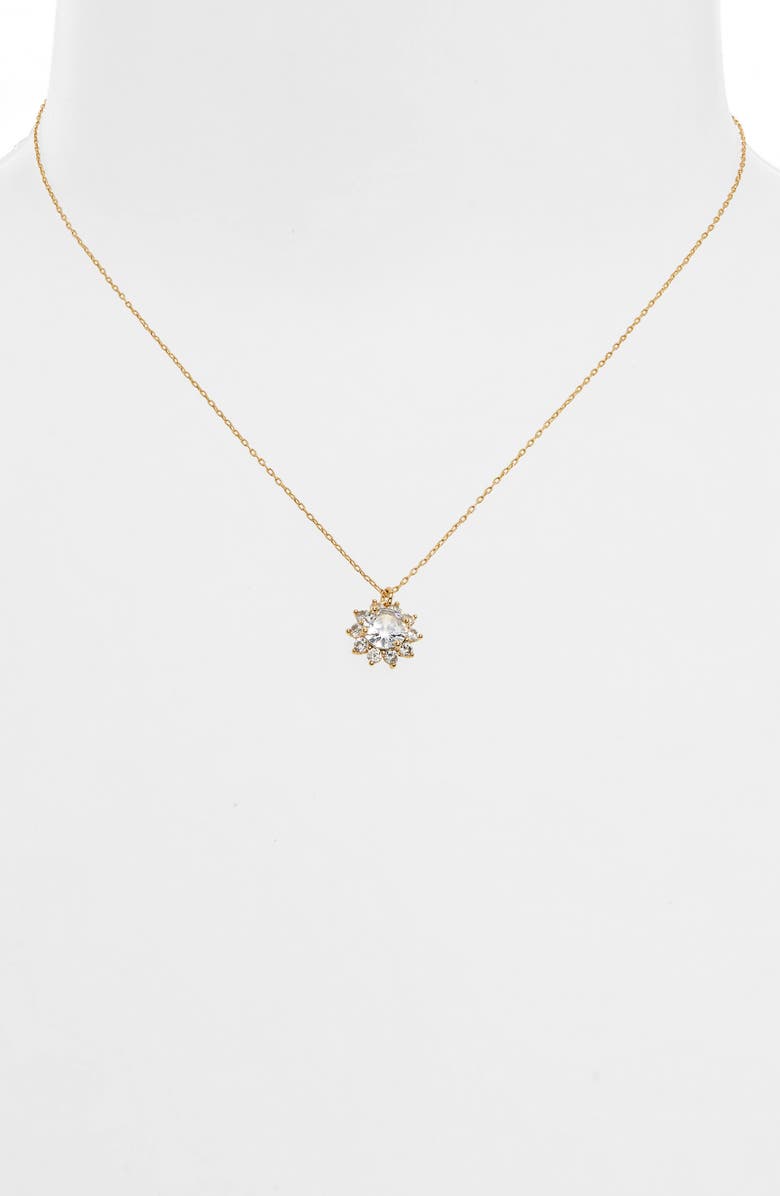 Kate Spade New York sunny crystal halo pendant necklace, Alternate, color,