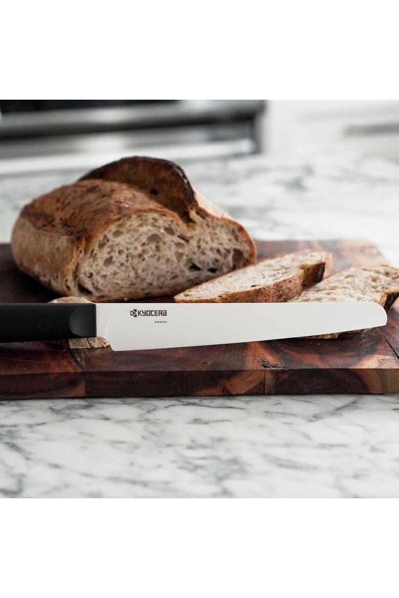INNOVATIONwhite® 7-Inch Ceramic Bread Knife, White Micro Serrated Blade with Non-Slip Black Handle, Alternate, color, White