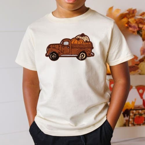 Sweet Wink Fall Truck Patch Short Sleeve T-shirt In Neutral