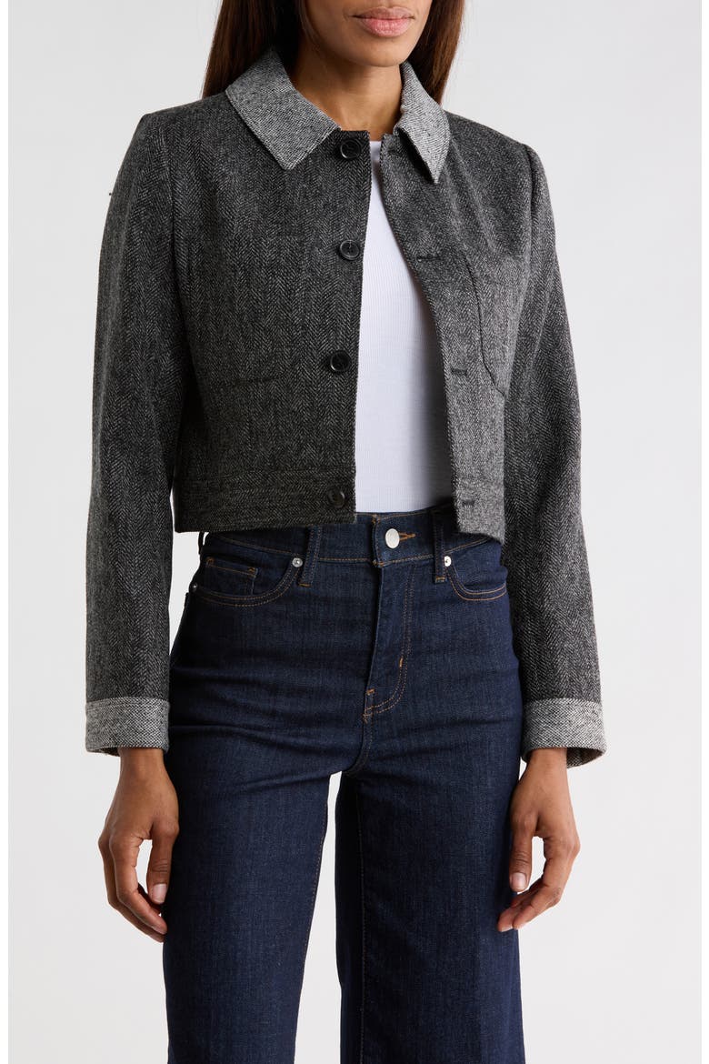 Button Front Jacket, Main, color, CHECK MULTI