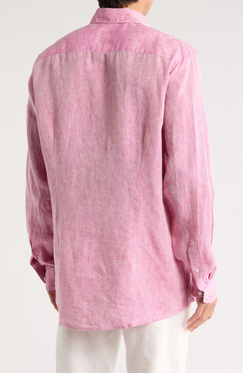 Eton Contemporary Fit Linen Dress Shirt, Alternate, color, 