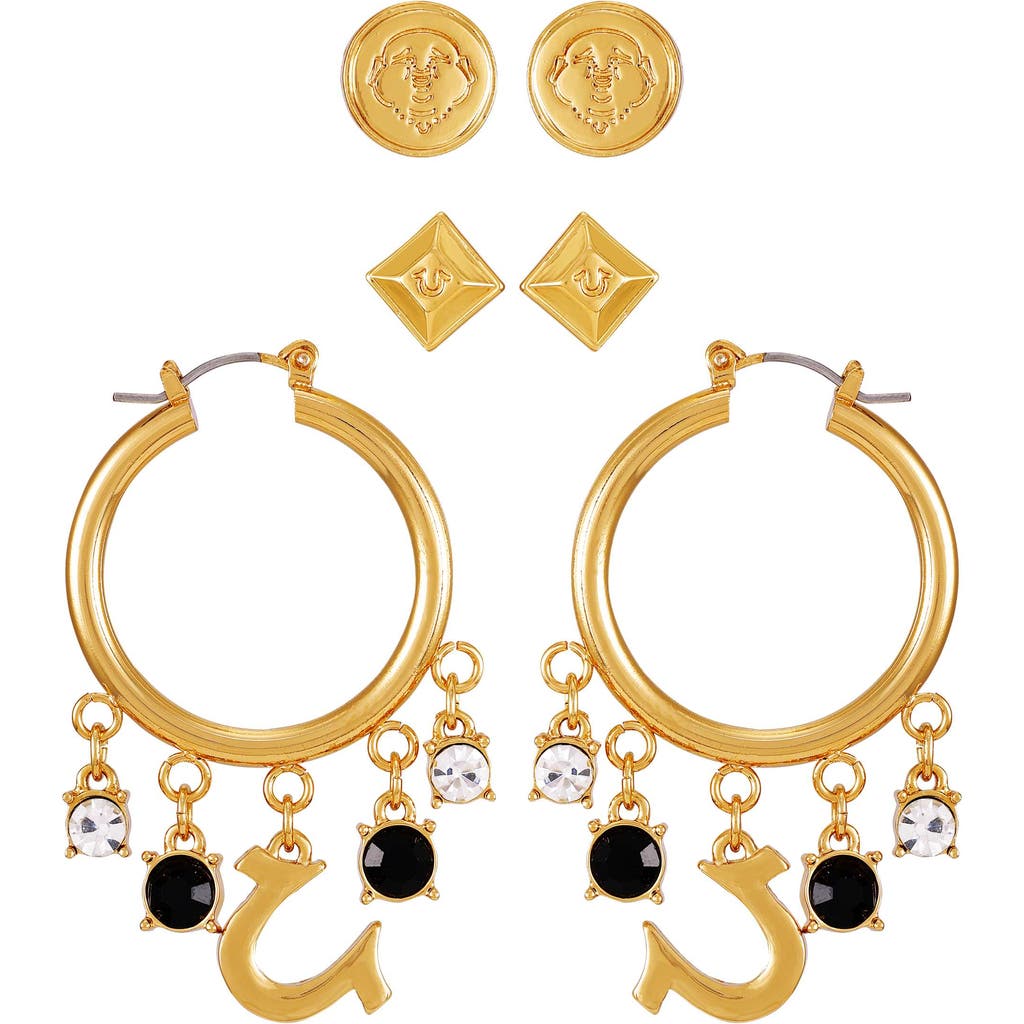 True Religion Trio Earring Set In Gold
