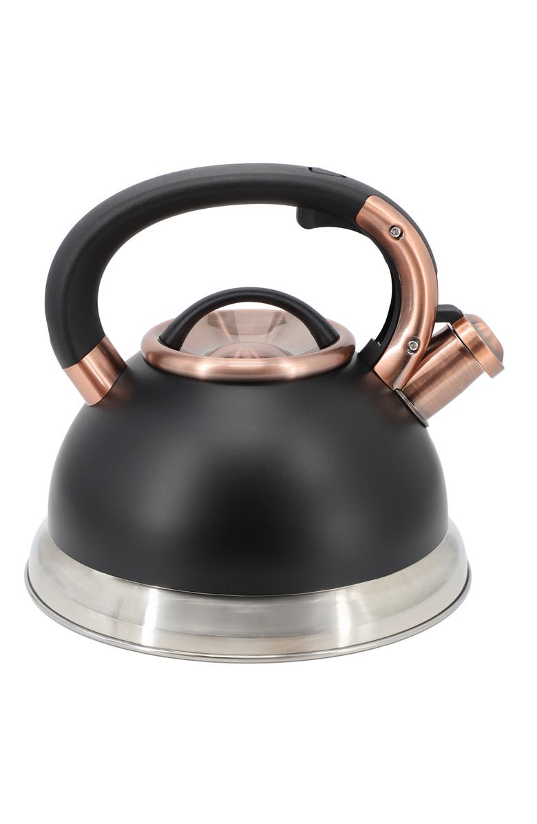Mr. Coffee Flintshire 2.2 Quart Stainless Steel Whistling Tea Kettle, Alternate, color, Black