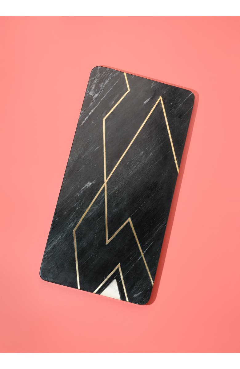 Tiramisu Obsidian Elegance Marble Platter, Alternate, color, Black