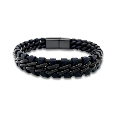 Rowen Braided Cuff in Noir